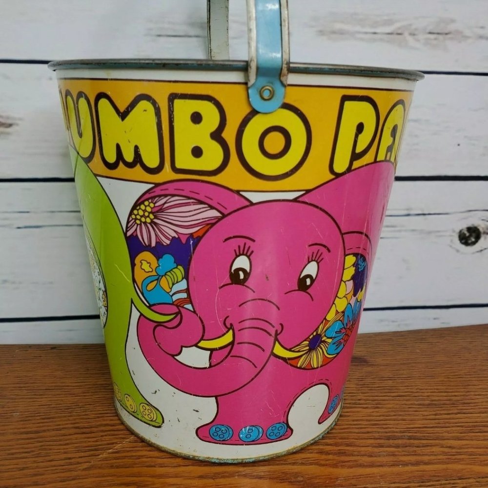Vintage Bucket Ohio Art Pail Elephant Jumbo